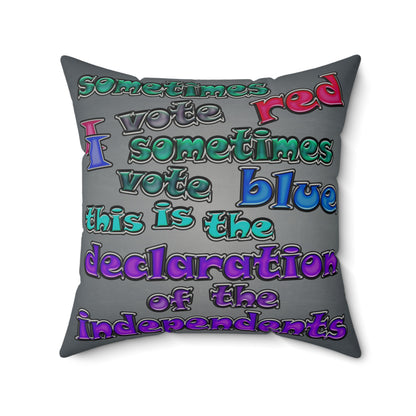 declaration of the independents - Faux Suede Square Pillow - (grey-light grey)