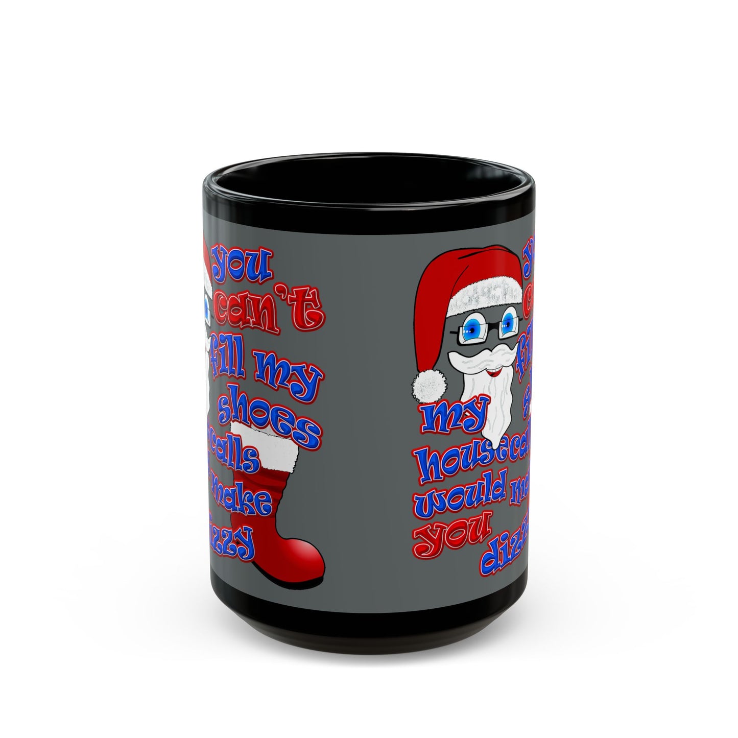 santa's shoes - Black Mug (dark grey)