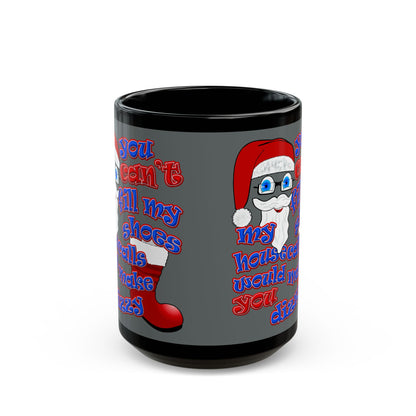 santa's shoes - Black Mug (dark grey)
