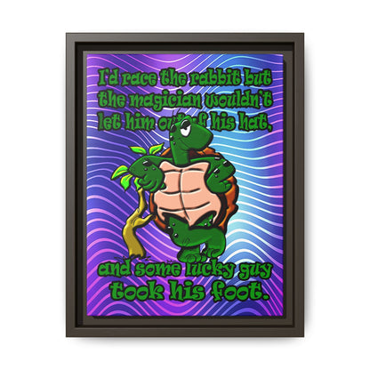 turtle race - framed canvas art (purple wave)