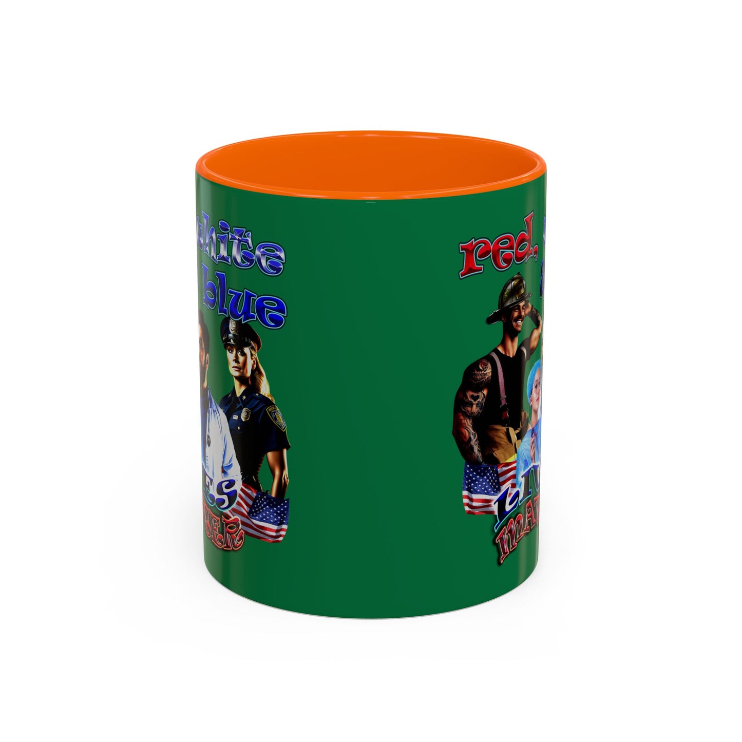 rw&b lives matter - Accent Mug (dark green)