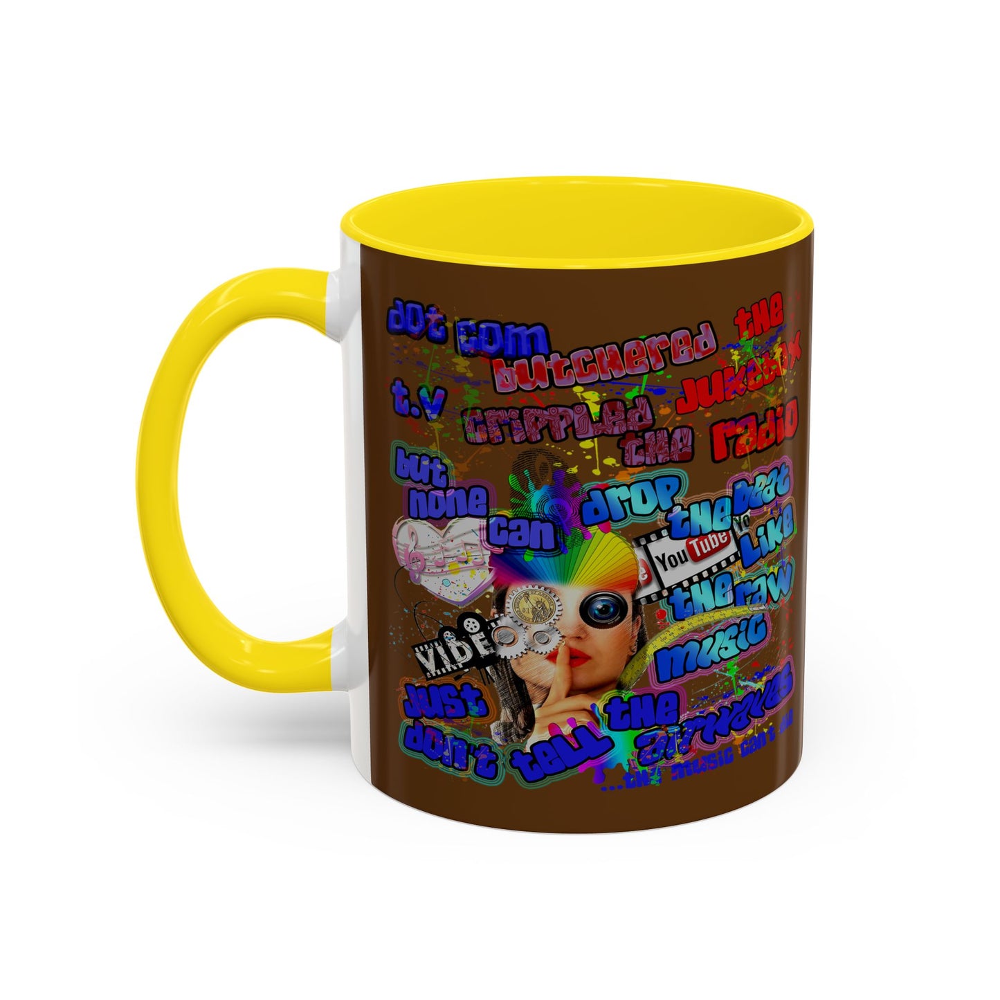 drop the beat - Accent Mug (brown)