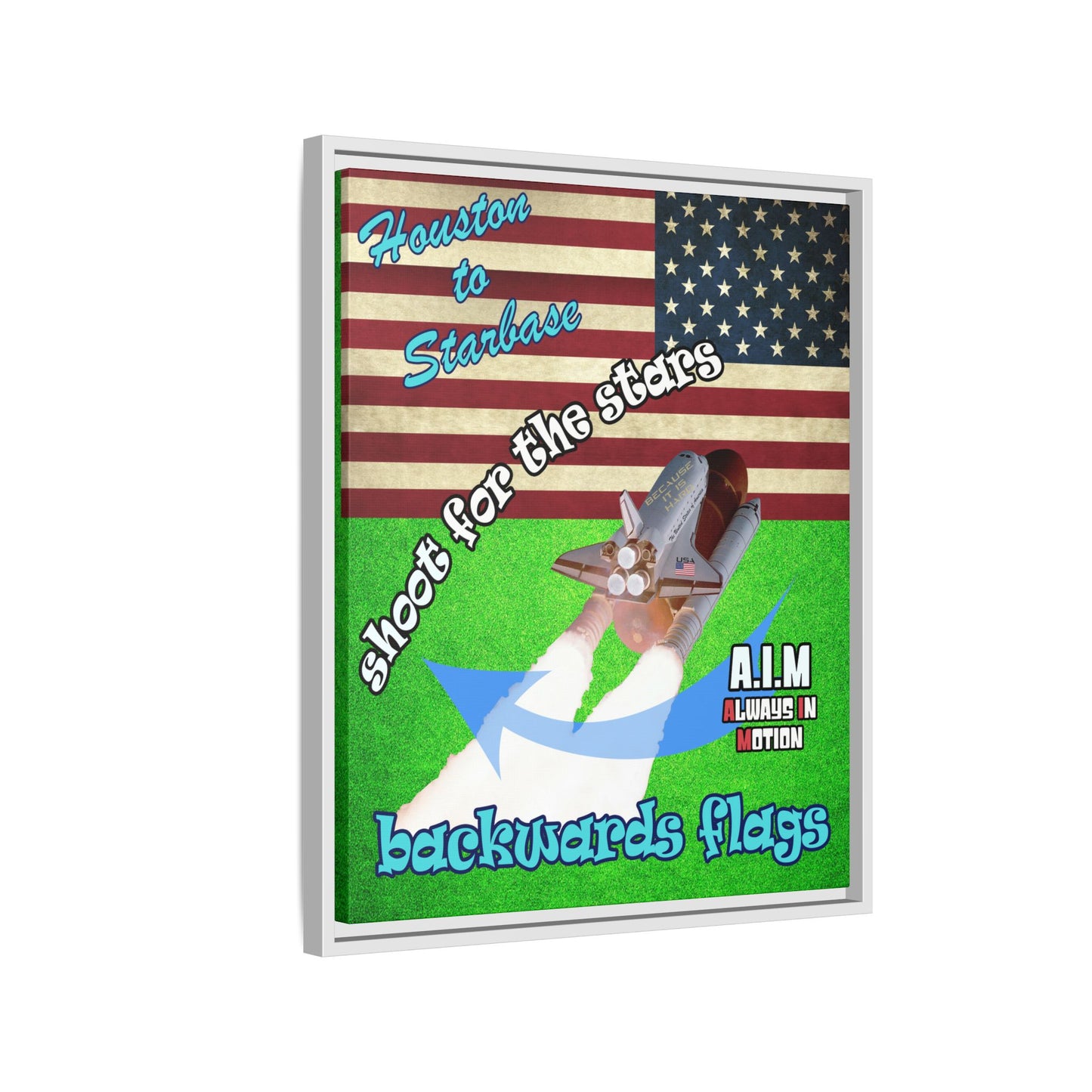 shoot for the stars - framed canvas art (green turf)