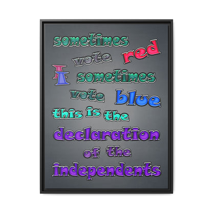 declaration of the independents - framed canvas art (grey-light grey)