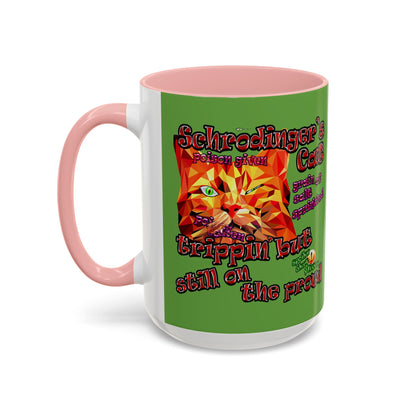 schrodinger's cat - Accent Mug (green)