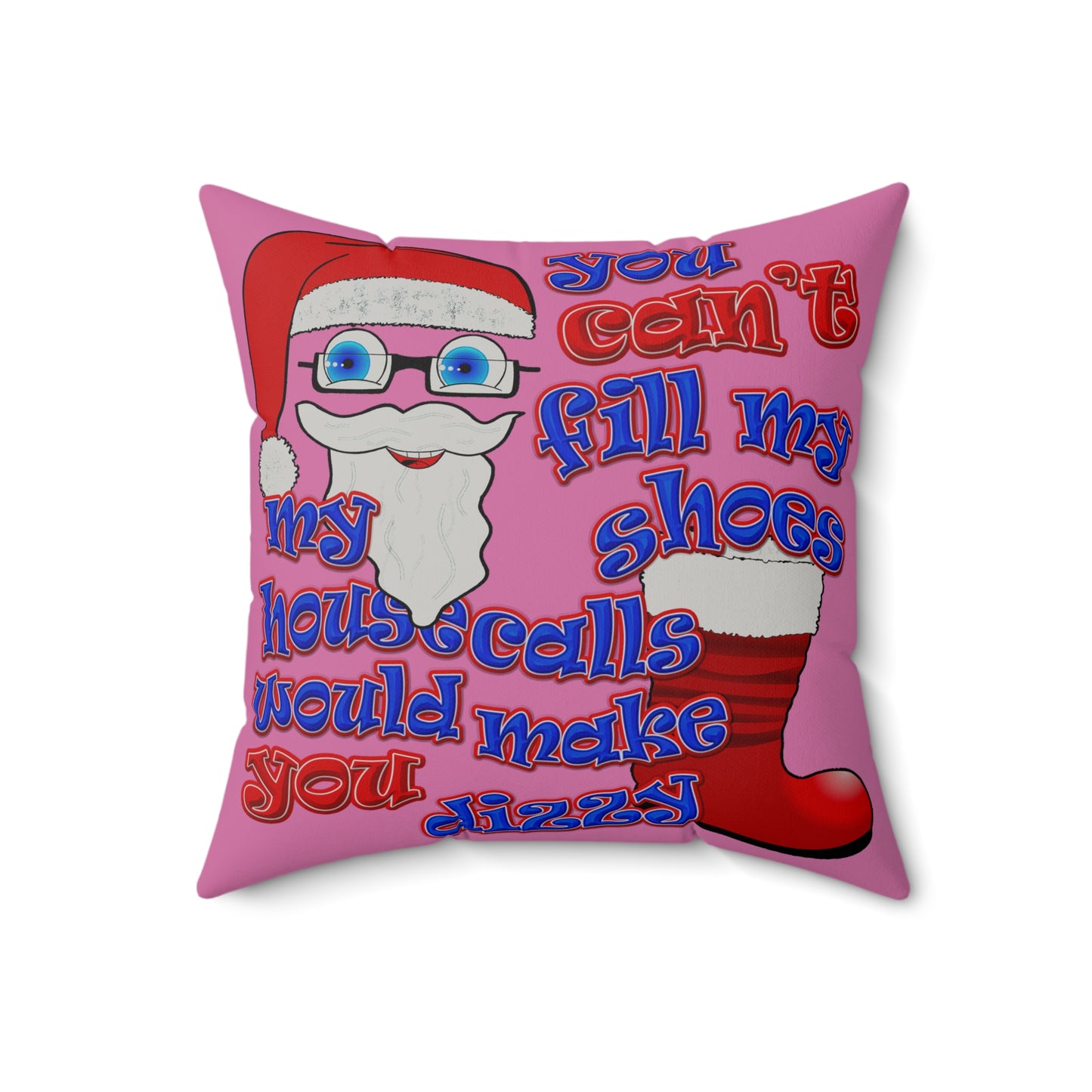 santa's shoes - Faux Suede Square Pillow - (light pink)