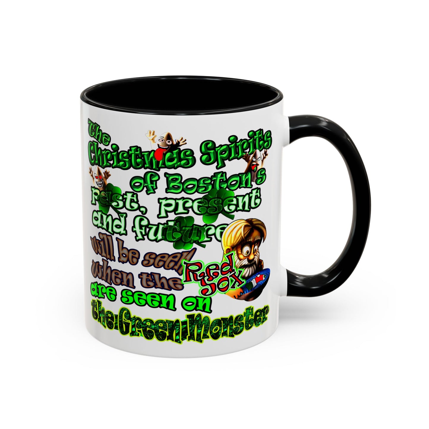 christmas spirits of boston - Accent Mug (white)