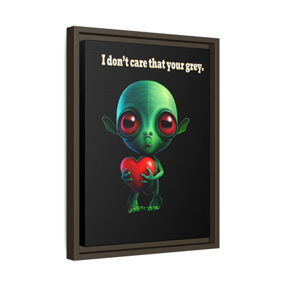 I don't care that your grey - framed canvas art (black)