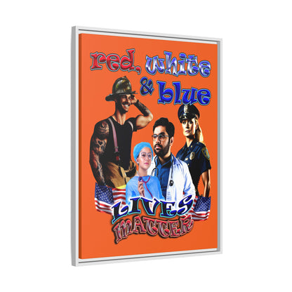 rw&b lives matter - framed canvas art (orange)