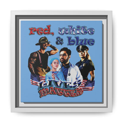 rw&b lives matter - framed canvas art (light blue)