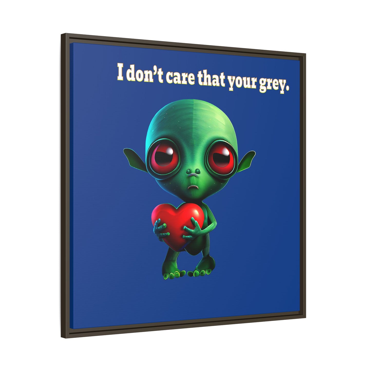 I don't care that your grey - framed canvas art (dark blue)