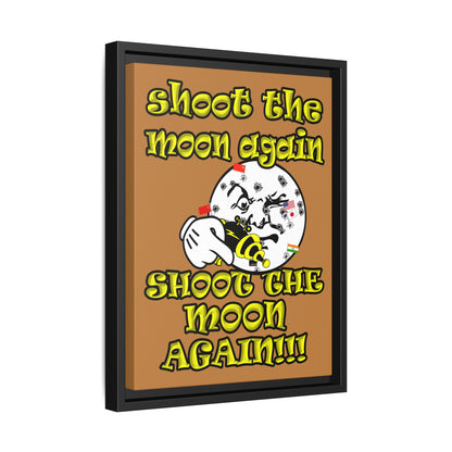 shoot the moon again - framed canvas art (light brown)