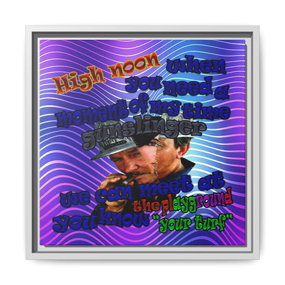 high noon - framed canvas art (purple wave)
