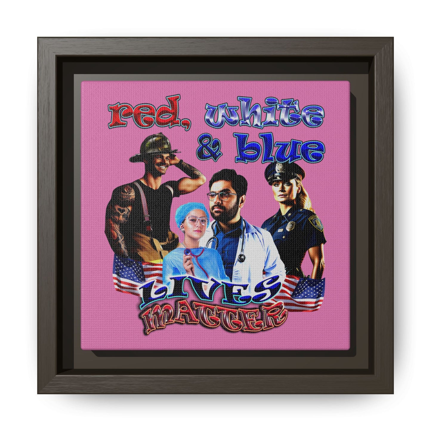 rw&b lives matter - framed canvas art (light pink)