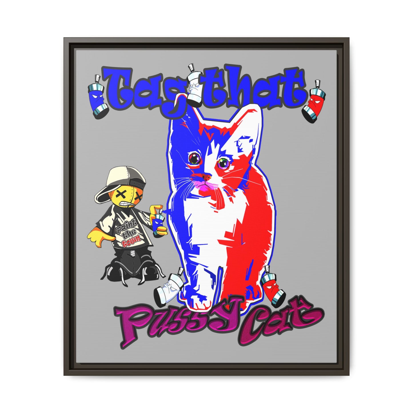 tag that - framed canvas art (light grey)