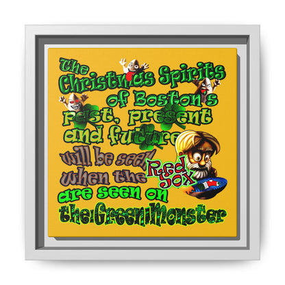 christmas spirits of boston - framed canvas art (yellow)