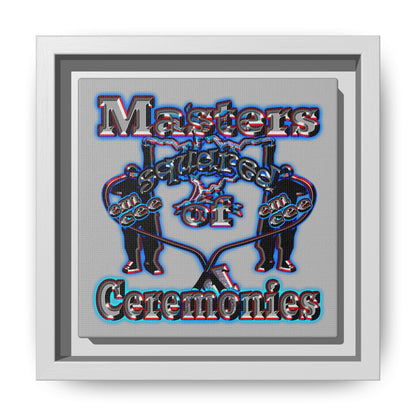 em cee squared - framed canvas art (light grey)