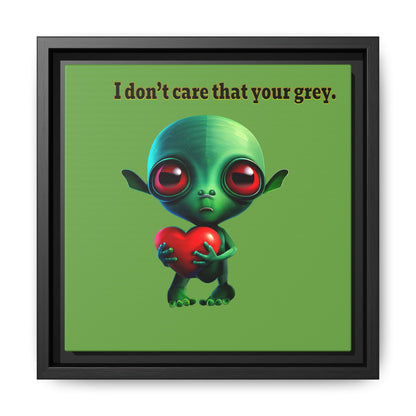 I don't care that your grey - framed canvas art (green)