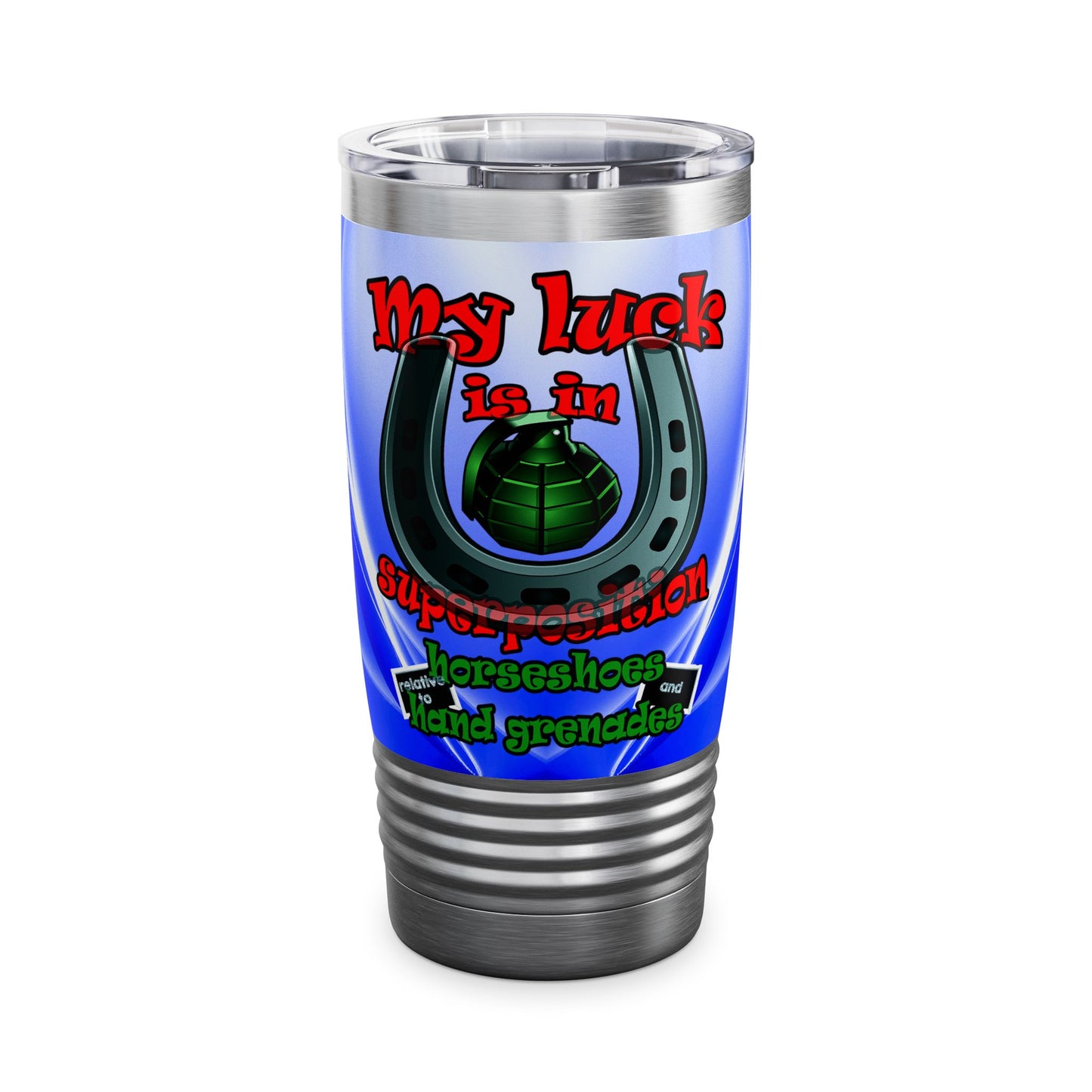 my luck - Ringneck Tumbler, 20oz (blue-white wave)