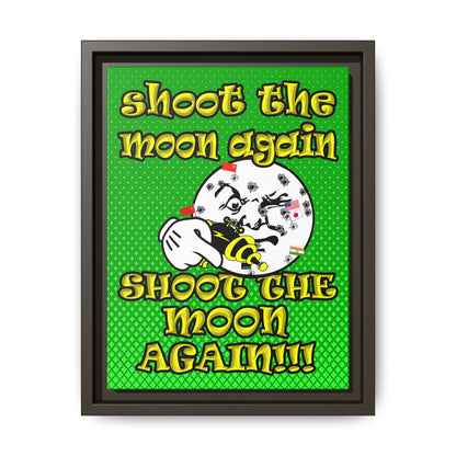 shoot the moon again - framed canvas art (logo green)