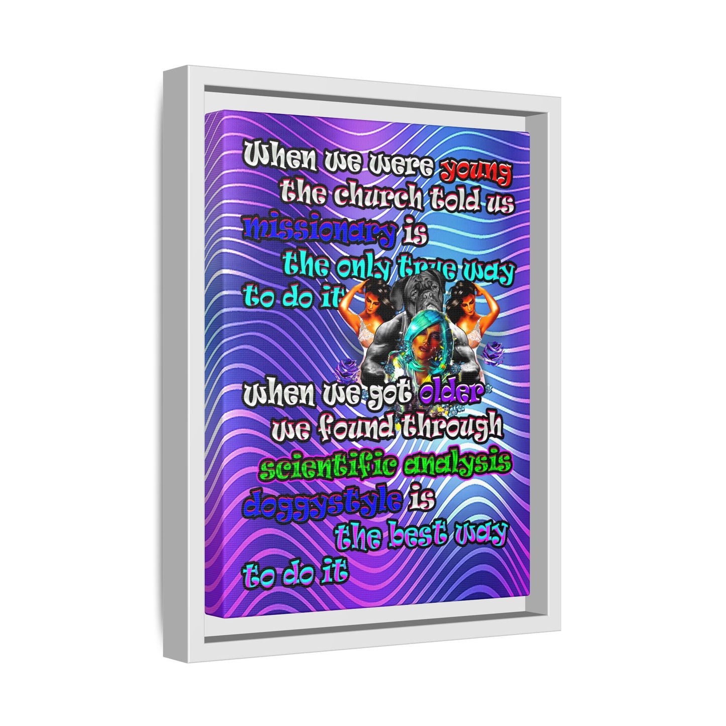 doggystyle - framed canvas art (purple wave)