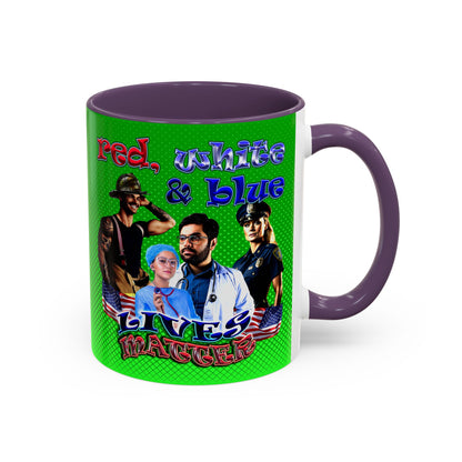 rw&b lives matter - Accent Mug (logo green)
