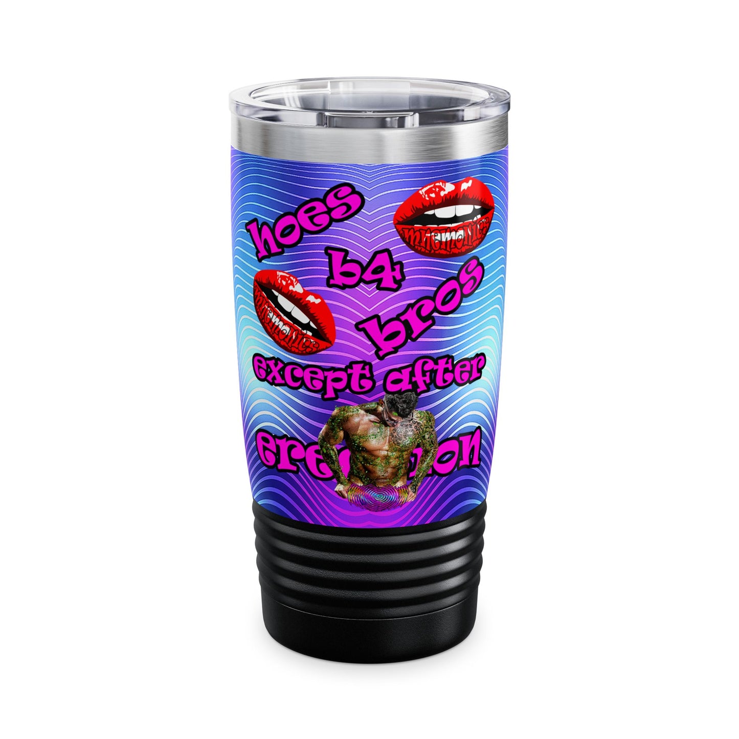 hoes b4 bros - Ringneck Tumbler, 20oz (purple wave)