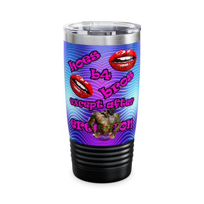 hoes b4 bros - Ringneck Tumbler, 20oz (purple wave)