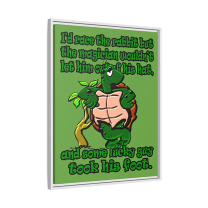 turtle race - framed canvas art (green)