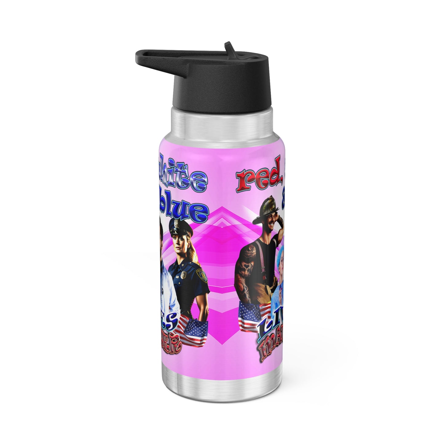 rw&b lives matter - Gator Tumbler, 32oz  (light blue-pink wave)