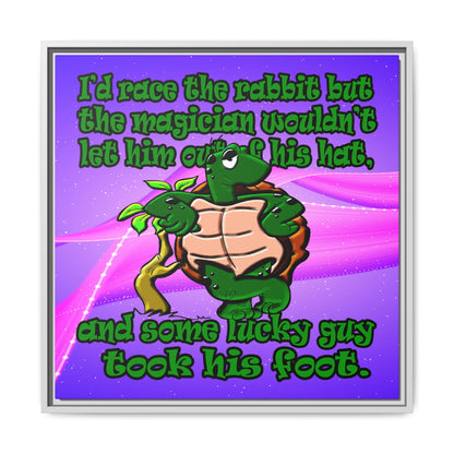 turtle race - framed canvas art (purple-pink wave)