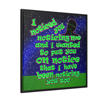 noticed you noticing - framed canvas art ('snoops' background)