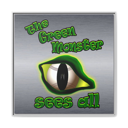 green monster - framed canvas art (brushed nickel)