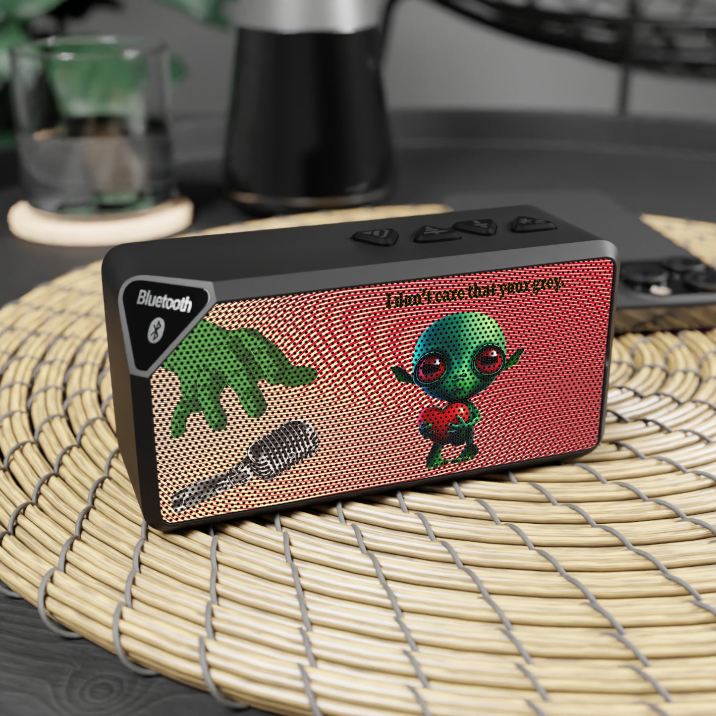 I don't care that your grey - Jabba Bluetooth Speaker (yellow-orange wave)