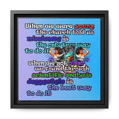doggystyle - framed canvas art (light blue-purple wave)