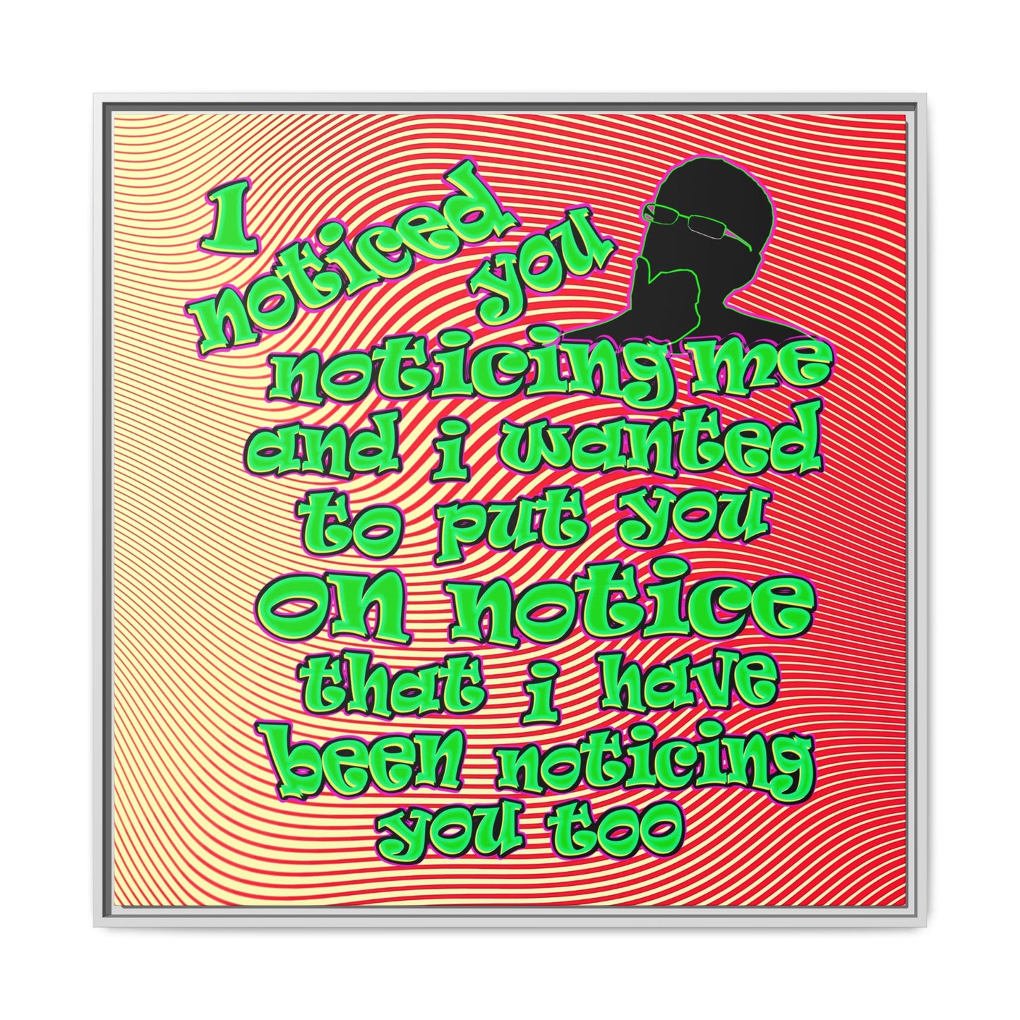 noticed you noticing - framed canvas art (yellow-orange wave)