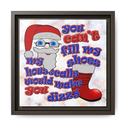 santa's shoes - framed canvas art (white marble)