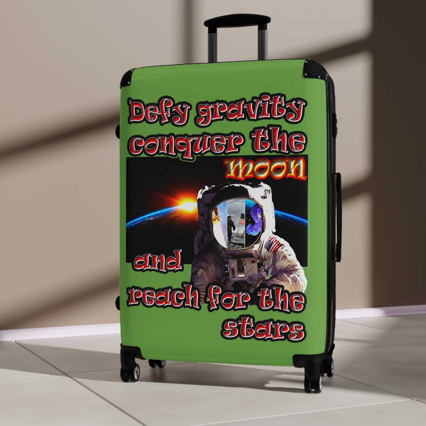 defy conquer reach - Suitcase (green)