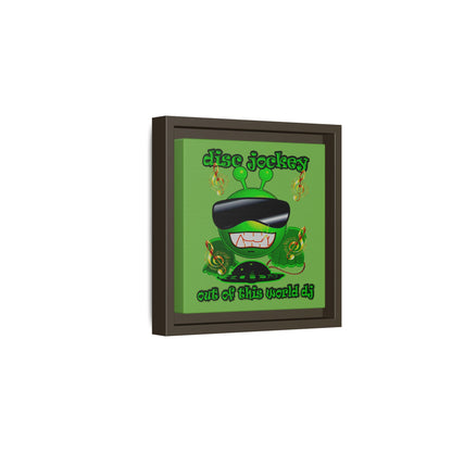 disc jockey - framed canvas art (green)