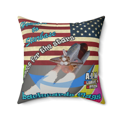shoot for the stars - Faux Suede Square Pillow - (rainbow split)