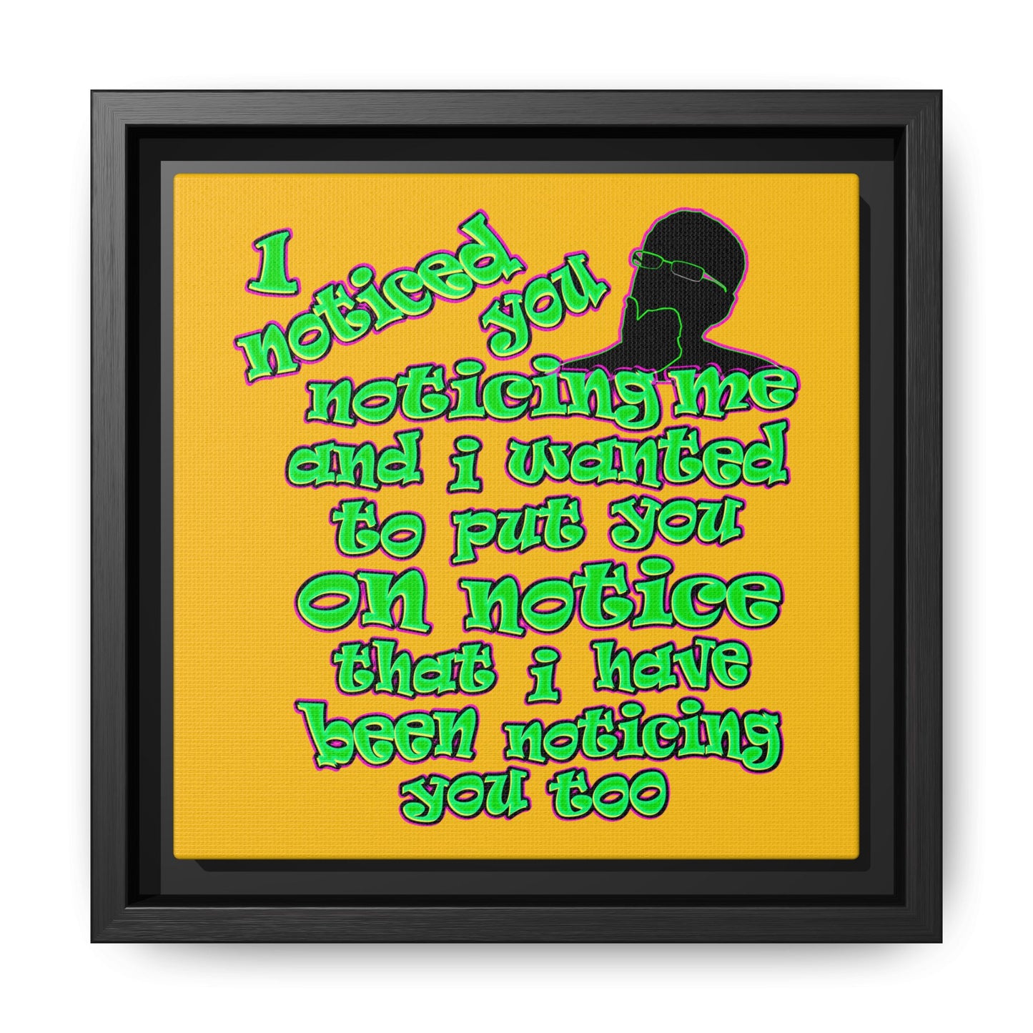 noticed you noticing - framed canvas art (yellow)