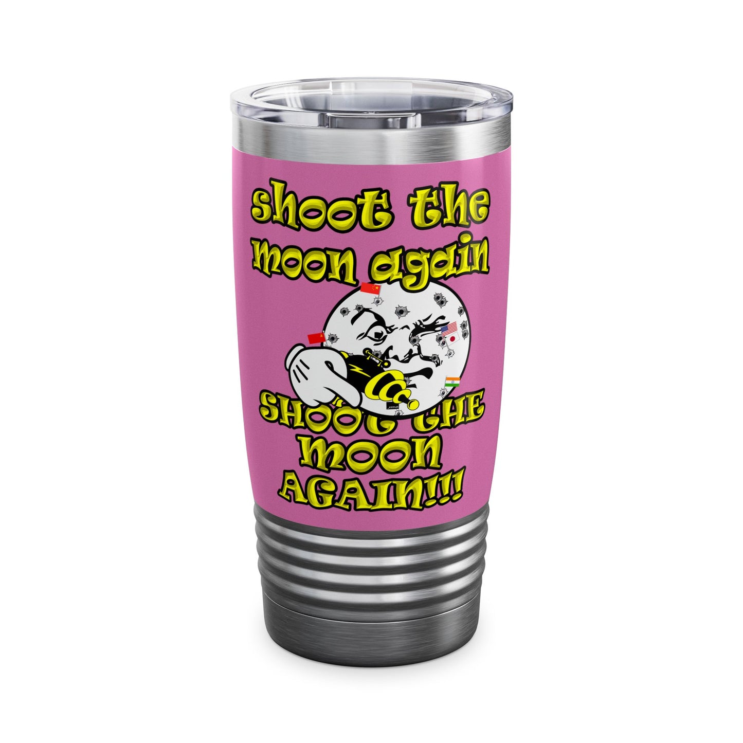 shoot the moon again - Ringneck Tumbler, 20oz (light pink)
