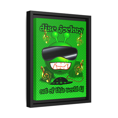disc jockey - framed canvas art (logo green)