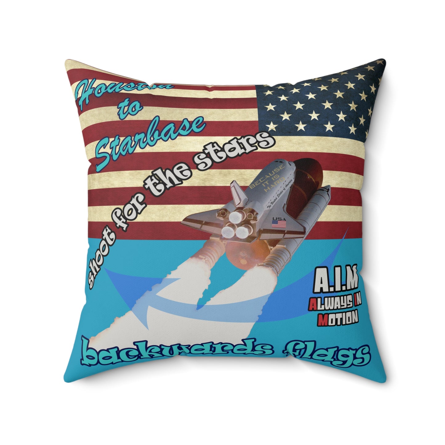 shoot for the stars - Faux Suede Square Pillow - (turquoise)