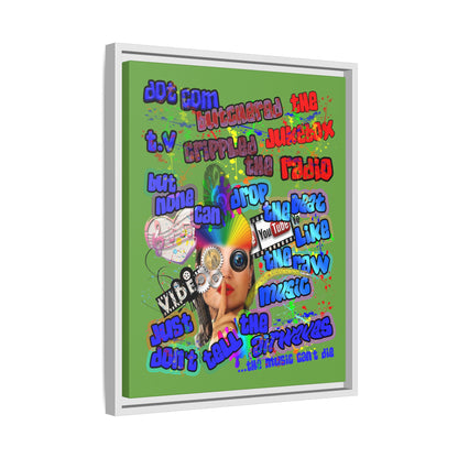 drop the beat - framed canvas art (green)
