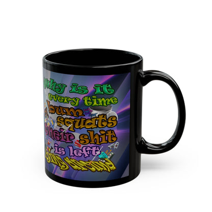 the bum's shit - Black Mug (grey-pink wave)