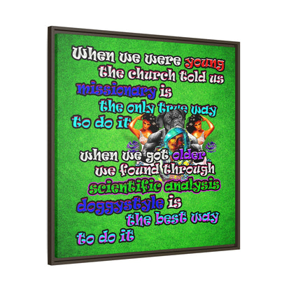doggystyle - framed canvas art (green turf)