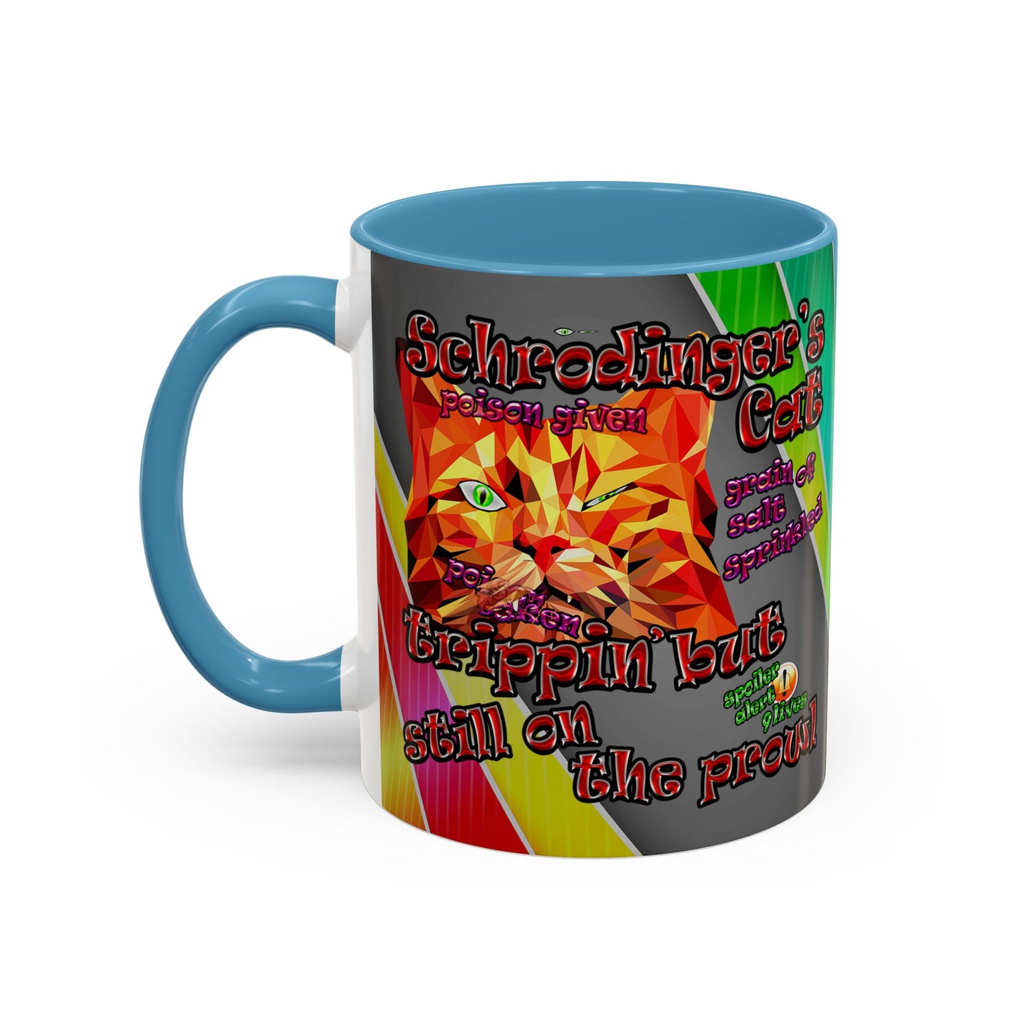 schrodinger's cat - Accent Mug (rainbow split)