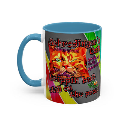 schrodinger's cat - Accent Mug (rainbow split)