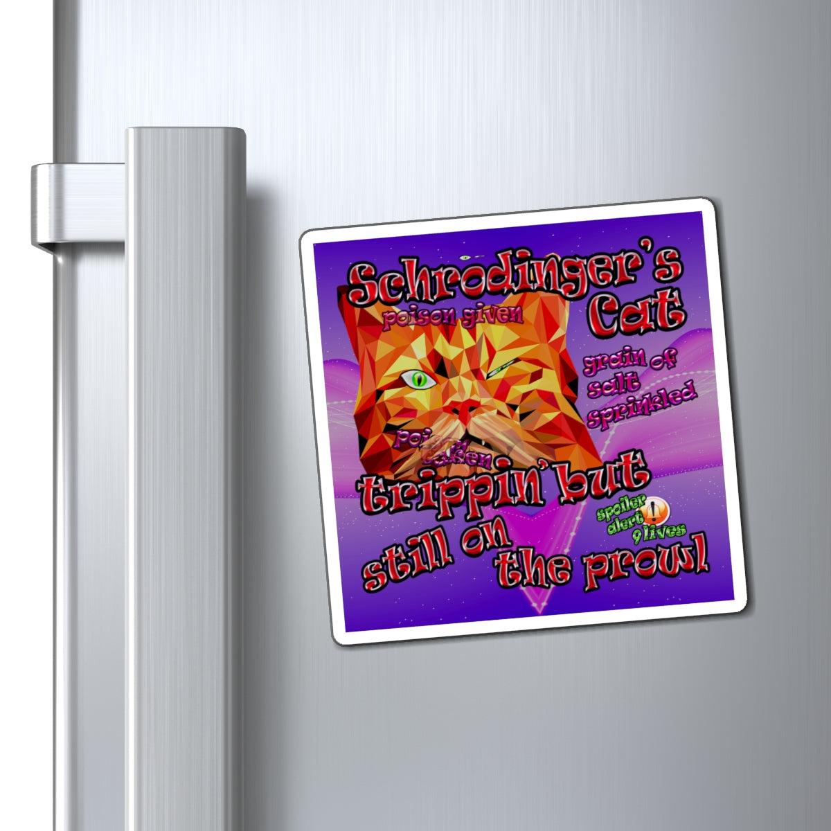 schrodinger's cat - Magnets - (purple-pink wave)
